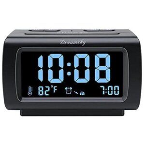 Digital Alarm Clock FM Radio USB Charging Large Display Bedroom Snooze Timer